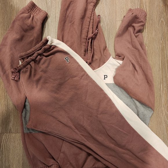 PINK Two-Tone Leggings with Side Stripe - Picture 3 of 4